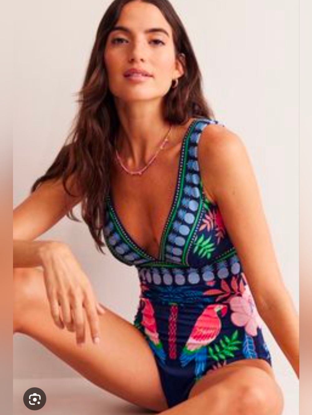 Boden Porto V-Neck Swimsuit, 16-18L, NWT